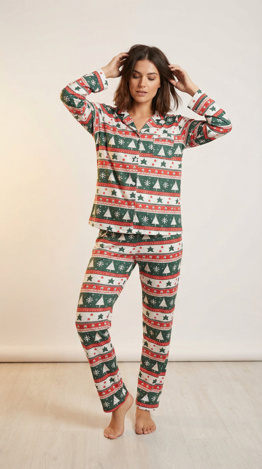 Green and red Christmas velvet set