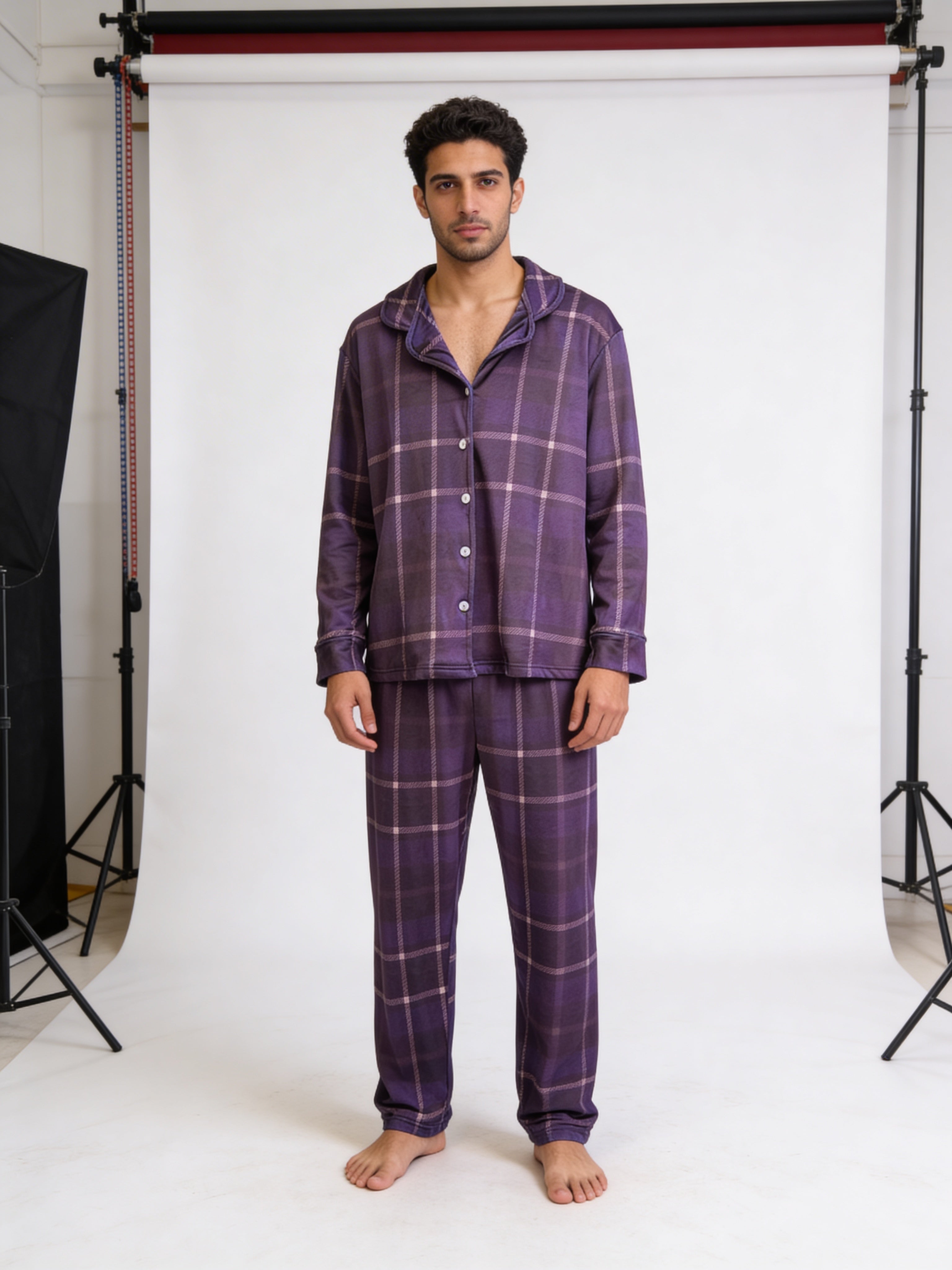 Navy lines velvet set