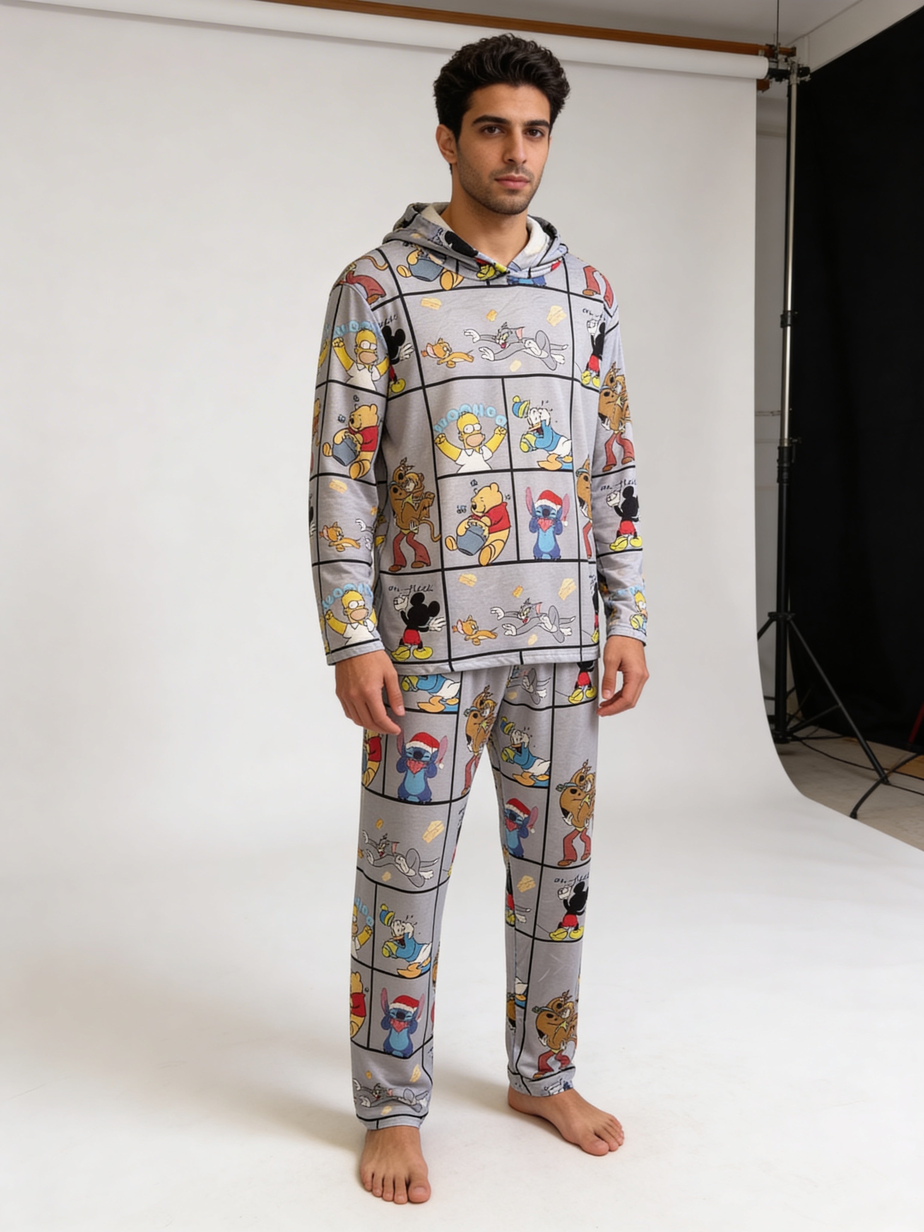 Grey cartoon velvet set