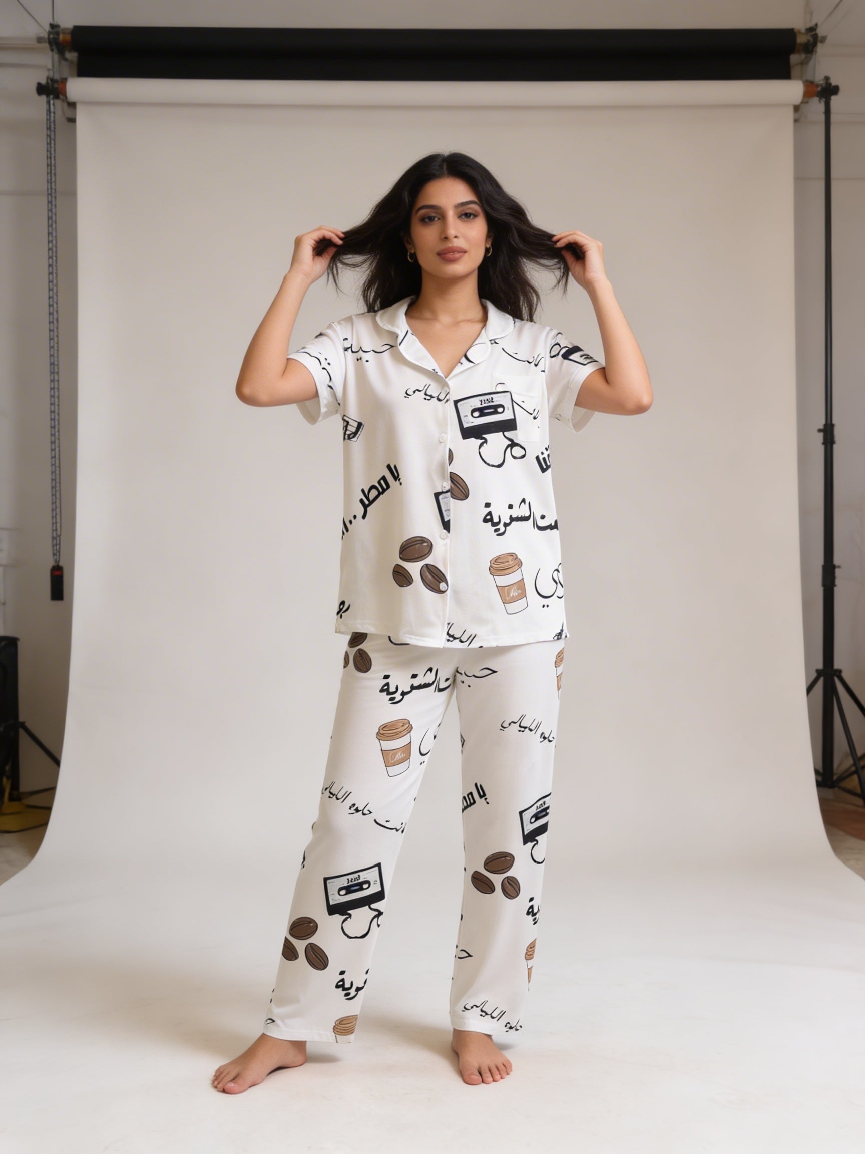 Fayrouz half sleeves buttoned set