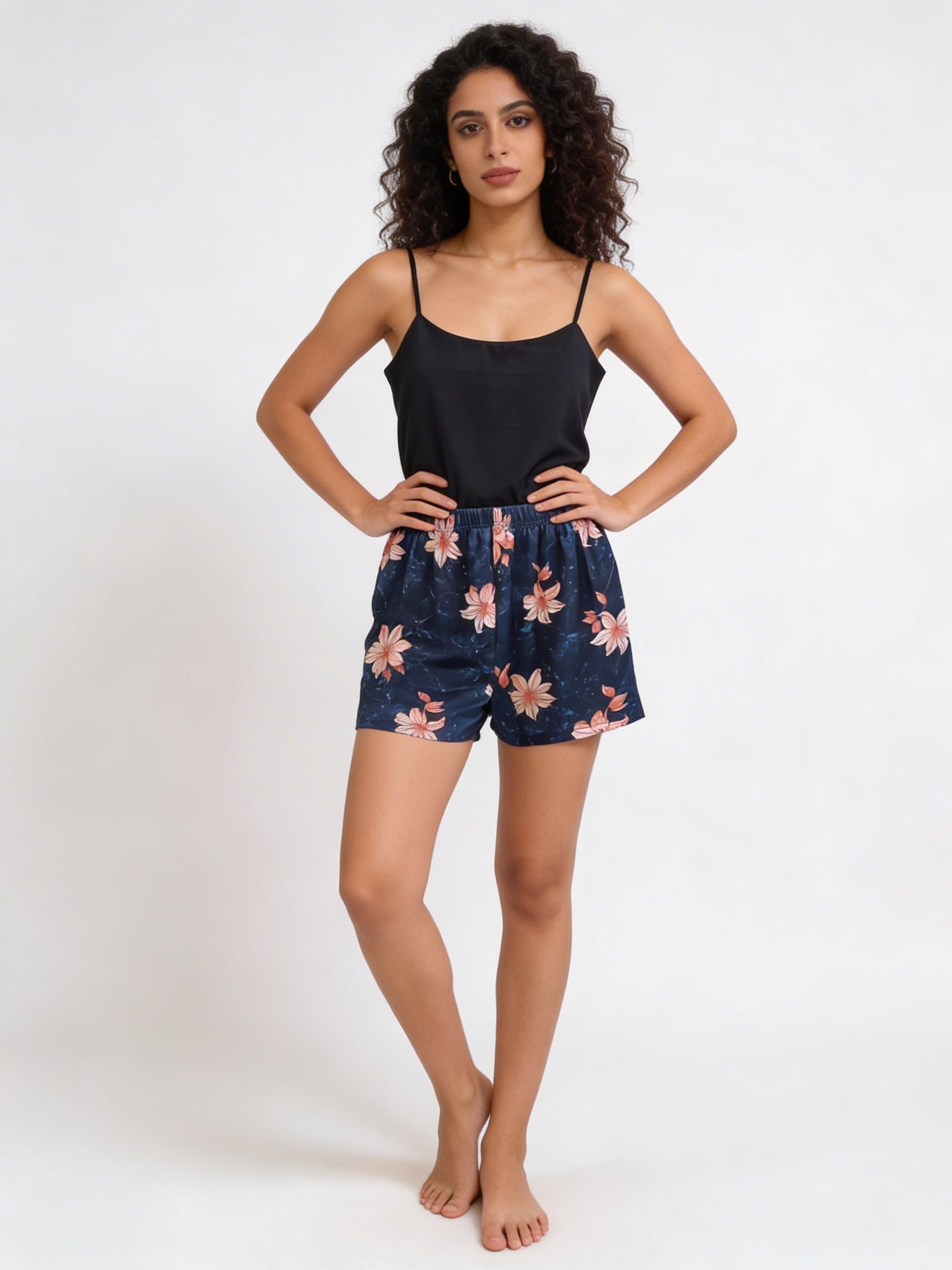 Black cut top with pistachio short