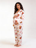 White netflix full sleeves buttoned set