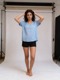 Baby blue viscose Tshirt