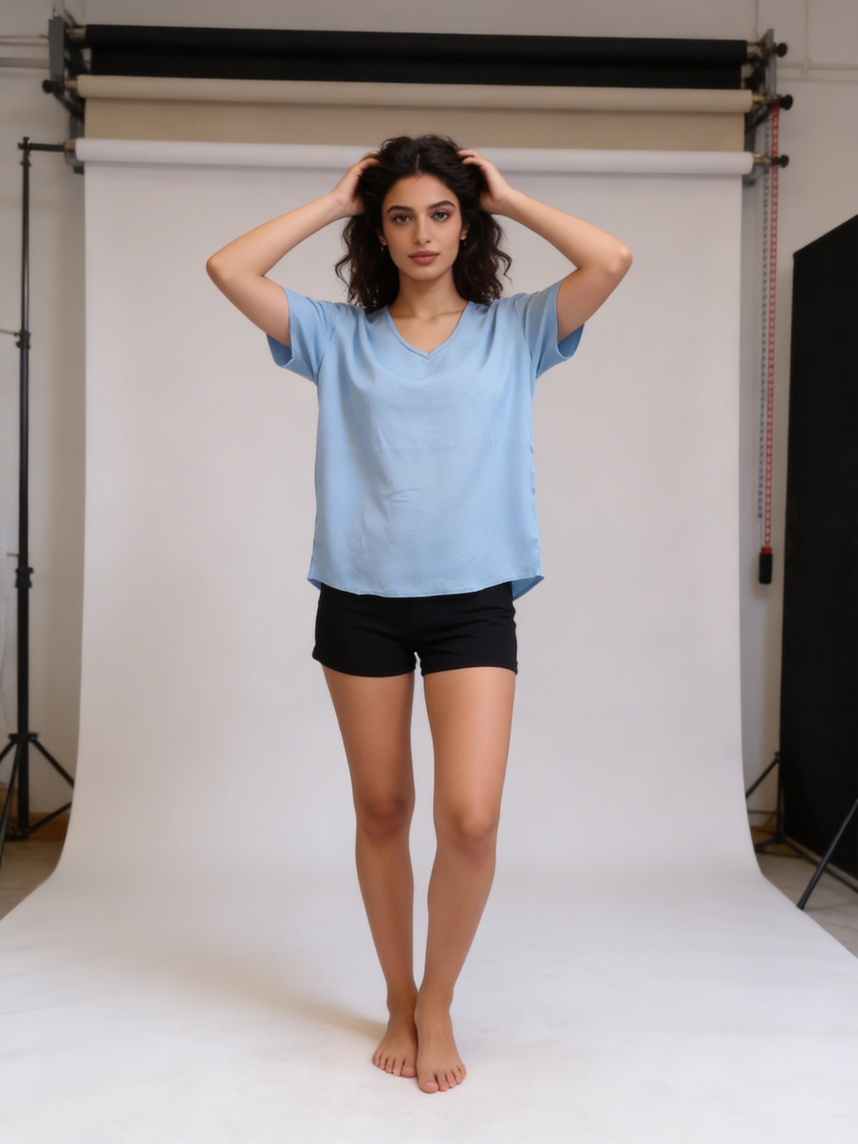 Baby blue viscose Tshirt