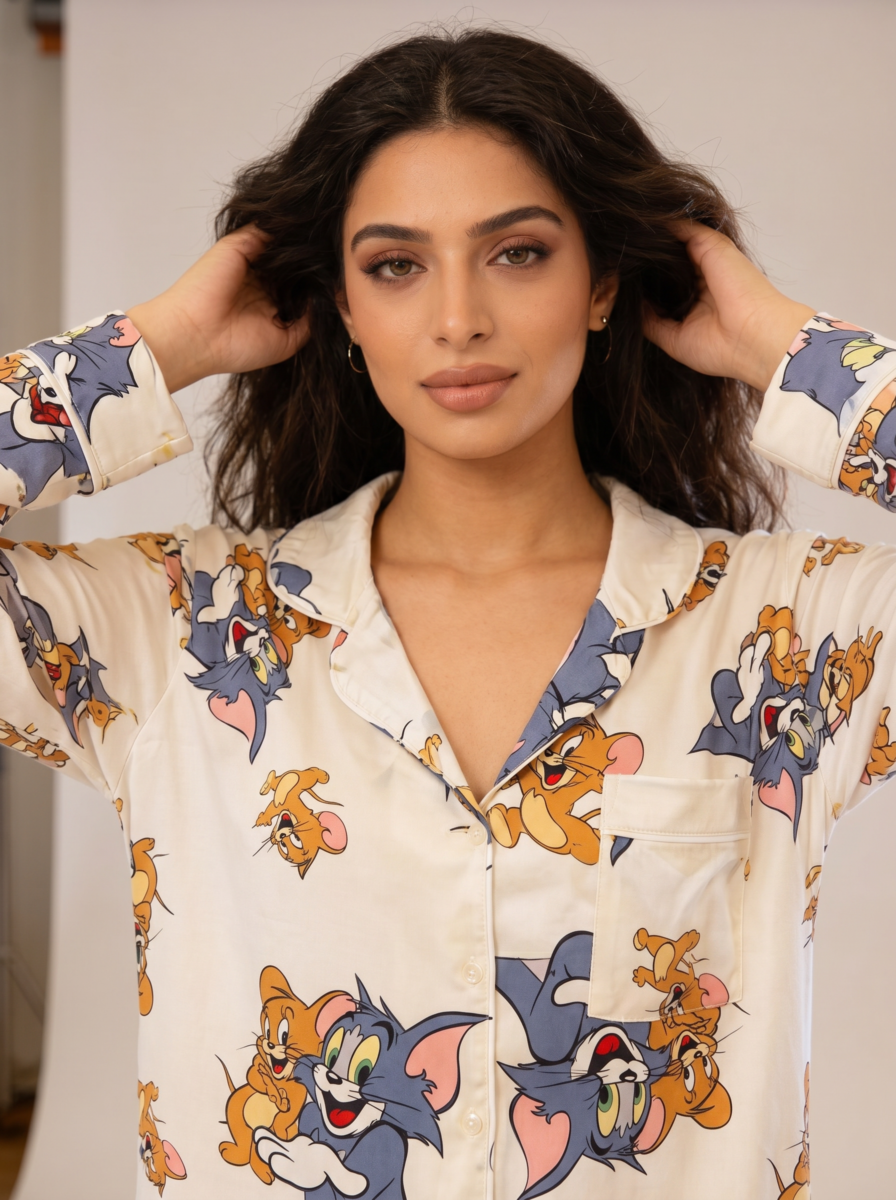 White tom and jerry full sleeves set