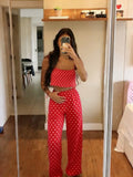 Pink polka set