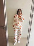 White Netflix buttoned set