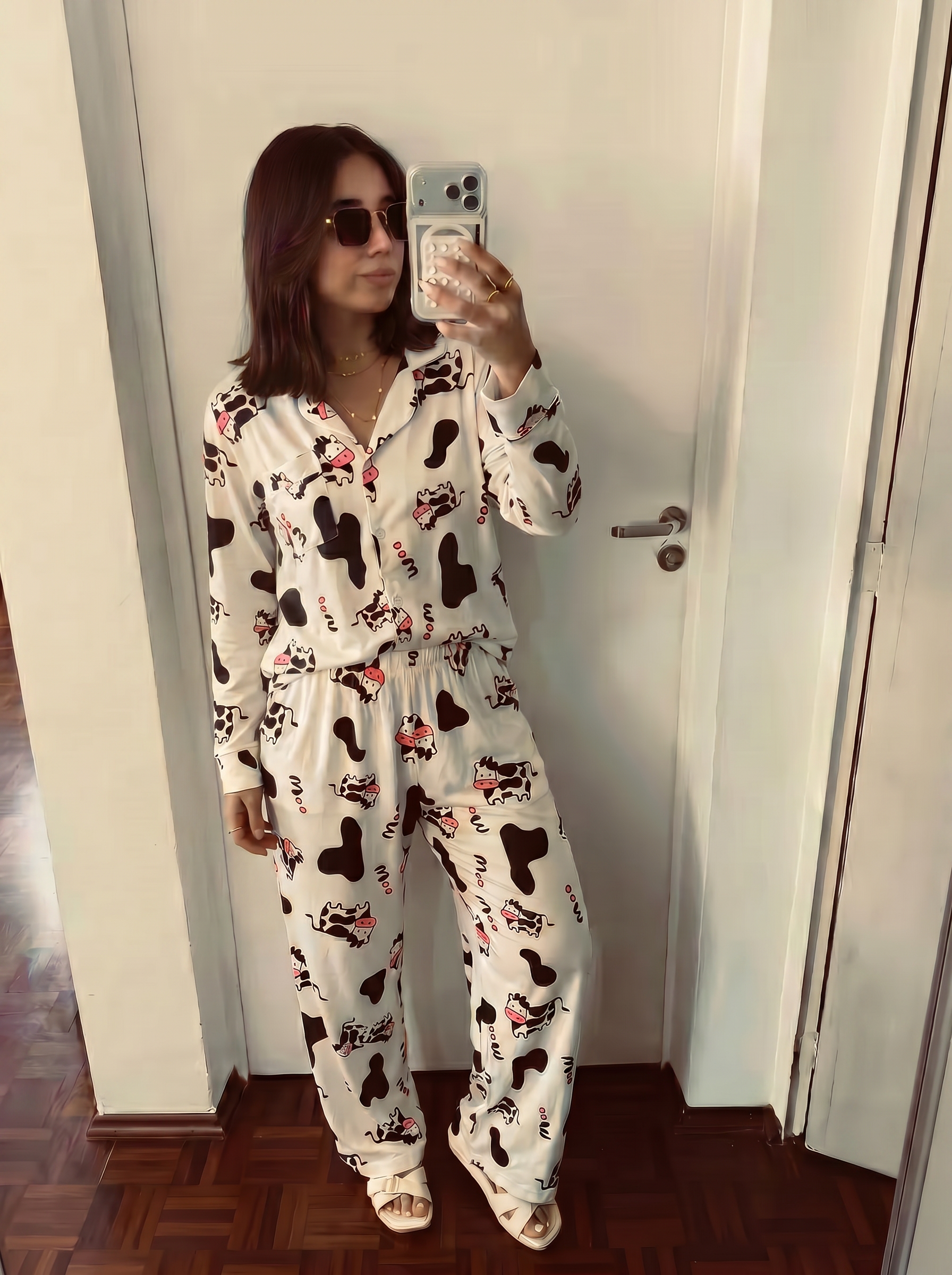 Cow buttoned set