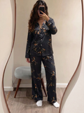 Black zahra buttoned set