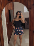 Black cut top with pistachio short