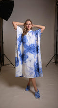 Blue tiedye blanket with socks
