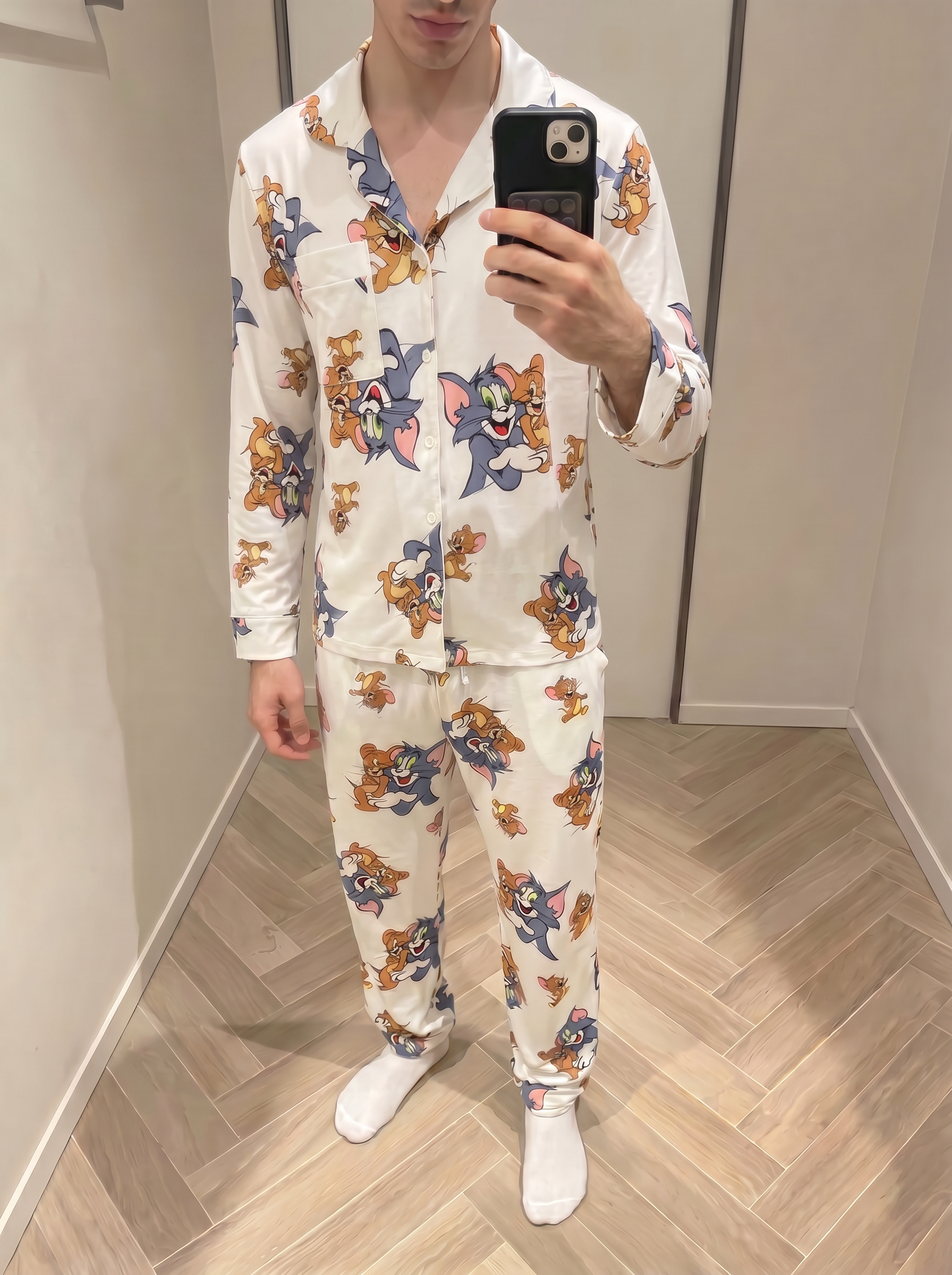 White tom and jerry full sleeves set