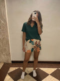 Sahara short with Green viscose Tshirt