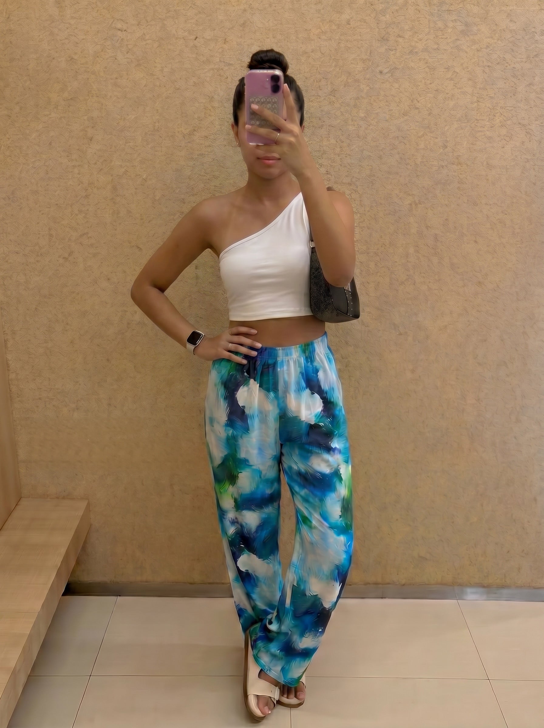 Ocean pants with white one shoulder