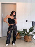 Black zahra pants with black cut pants