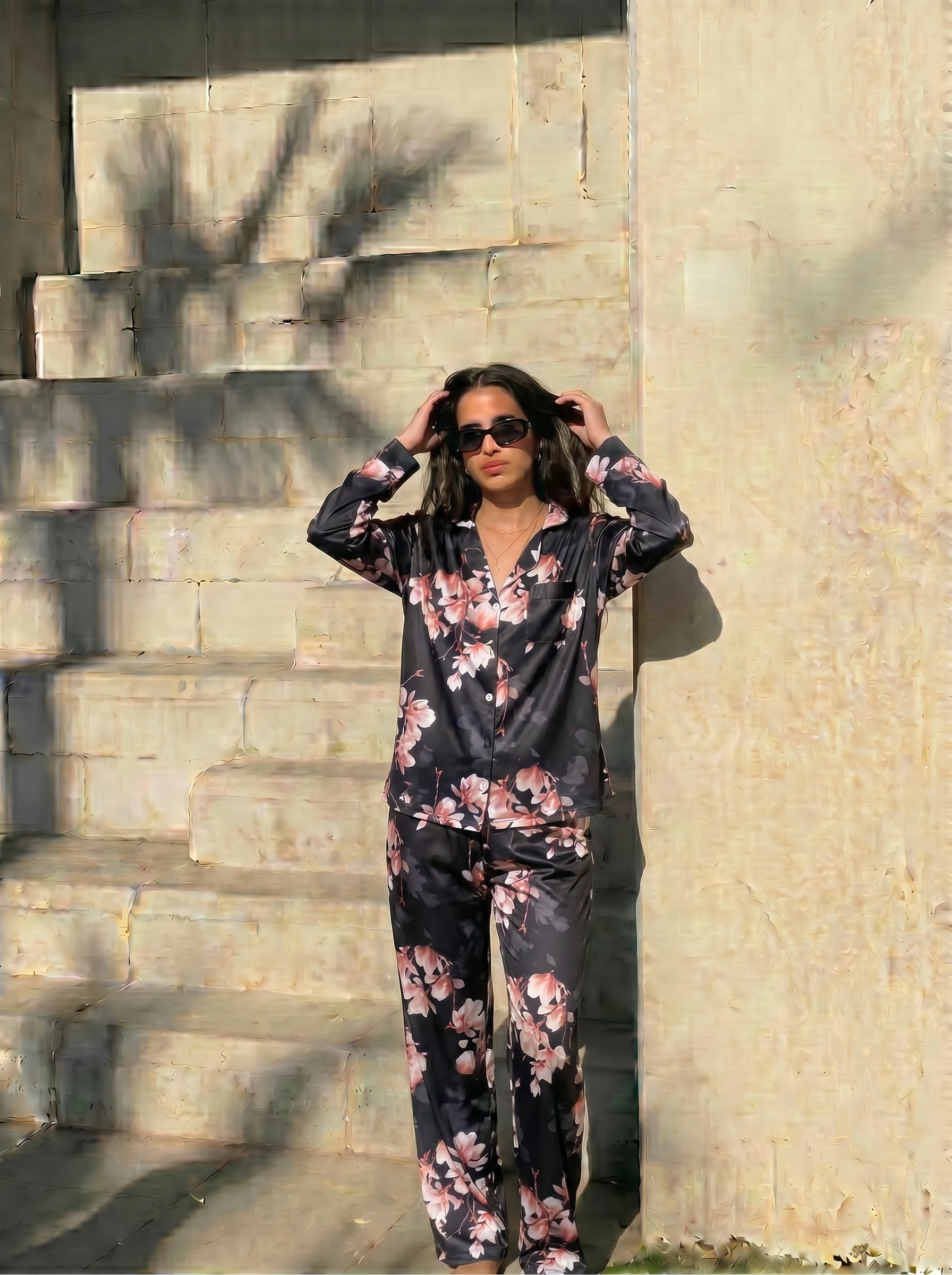 Black B kom buttoned Set