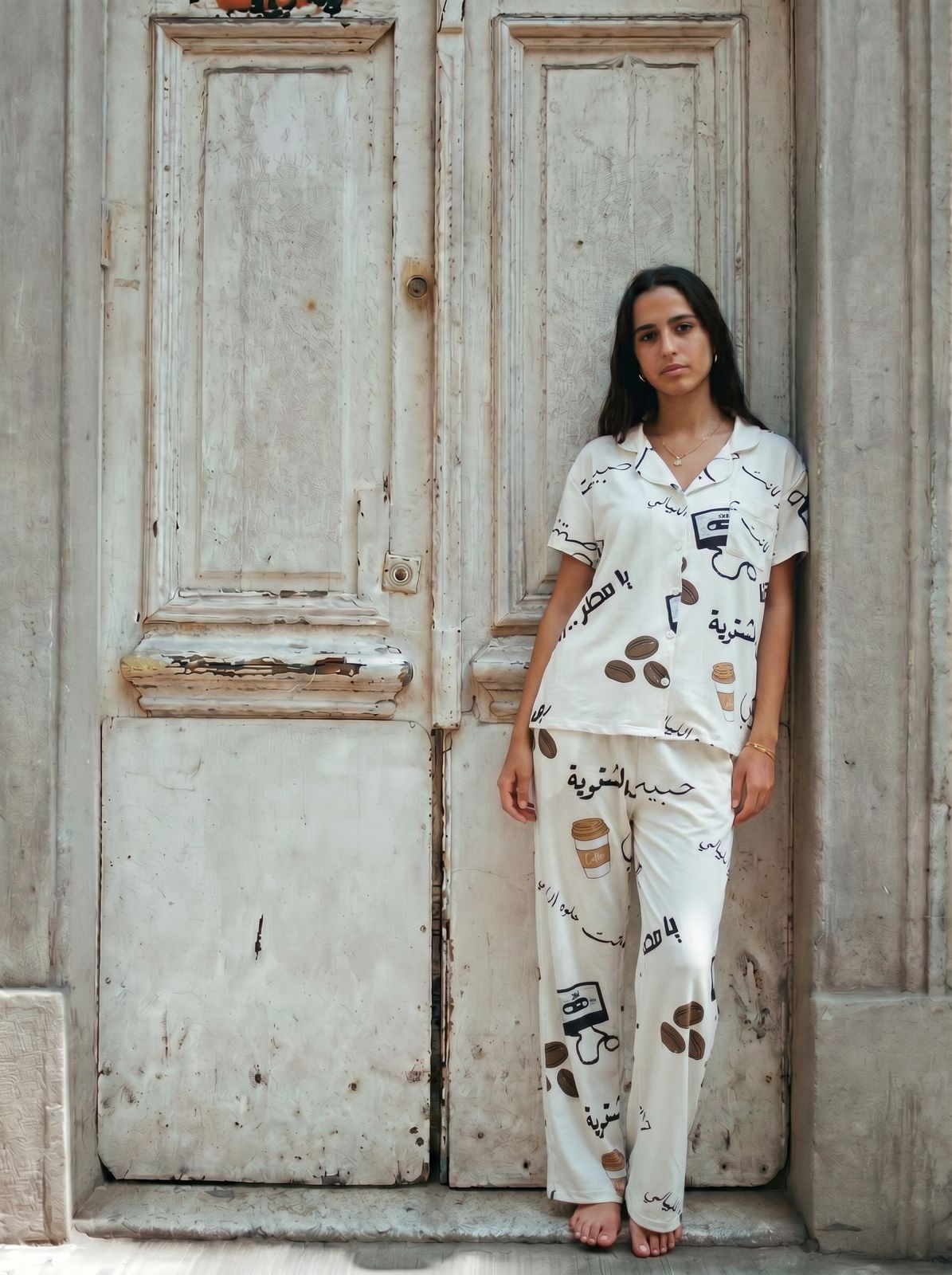 Fayrouz half sleeves buttoned set