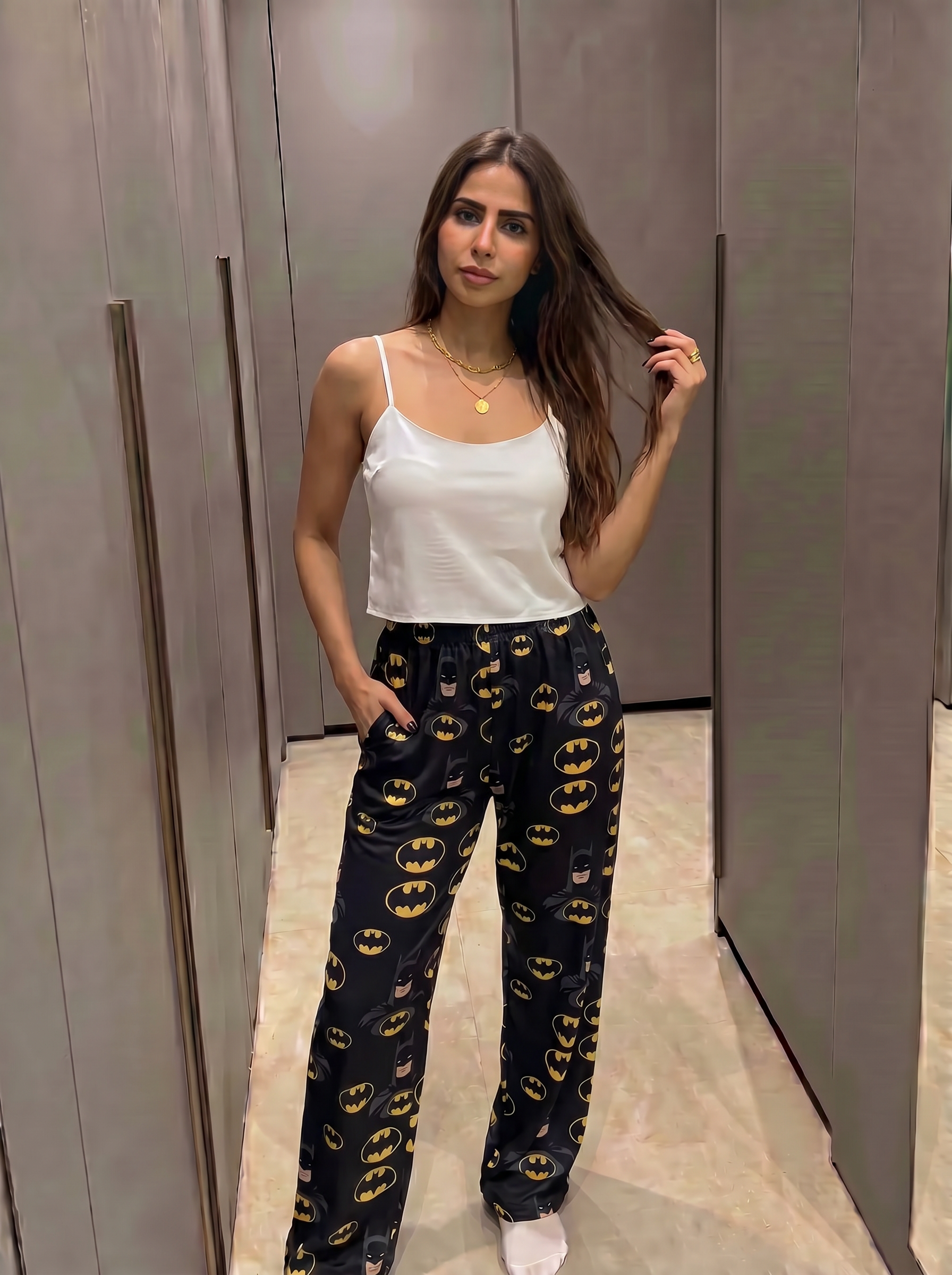 New batman pants with white cut top