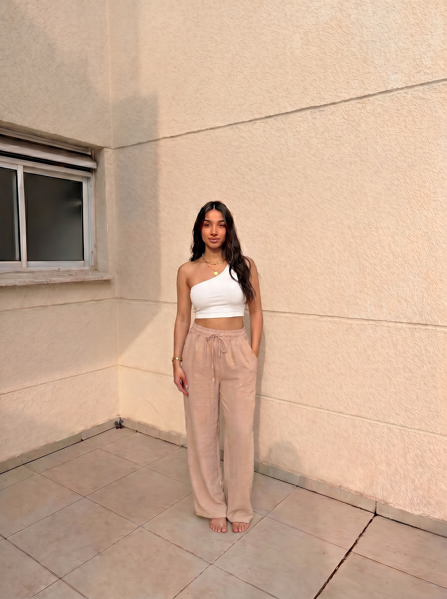 Beige Linen Pants