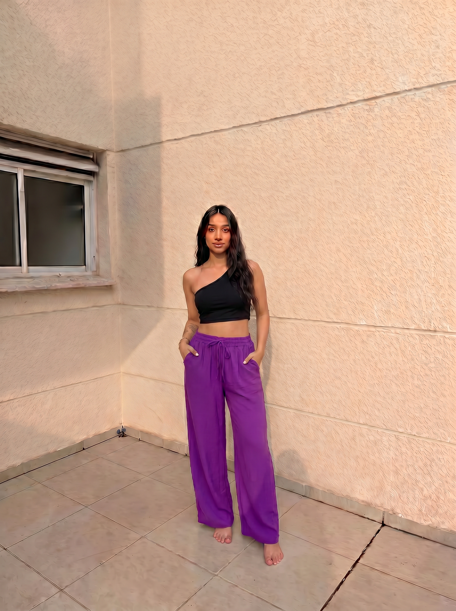Mauve linen pants
