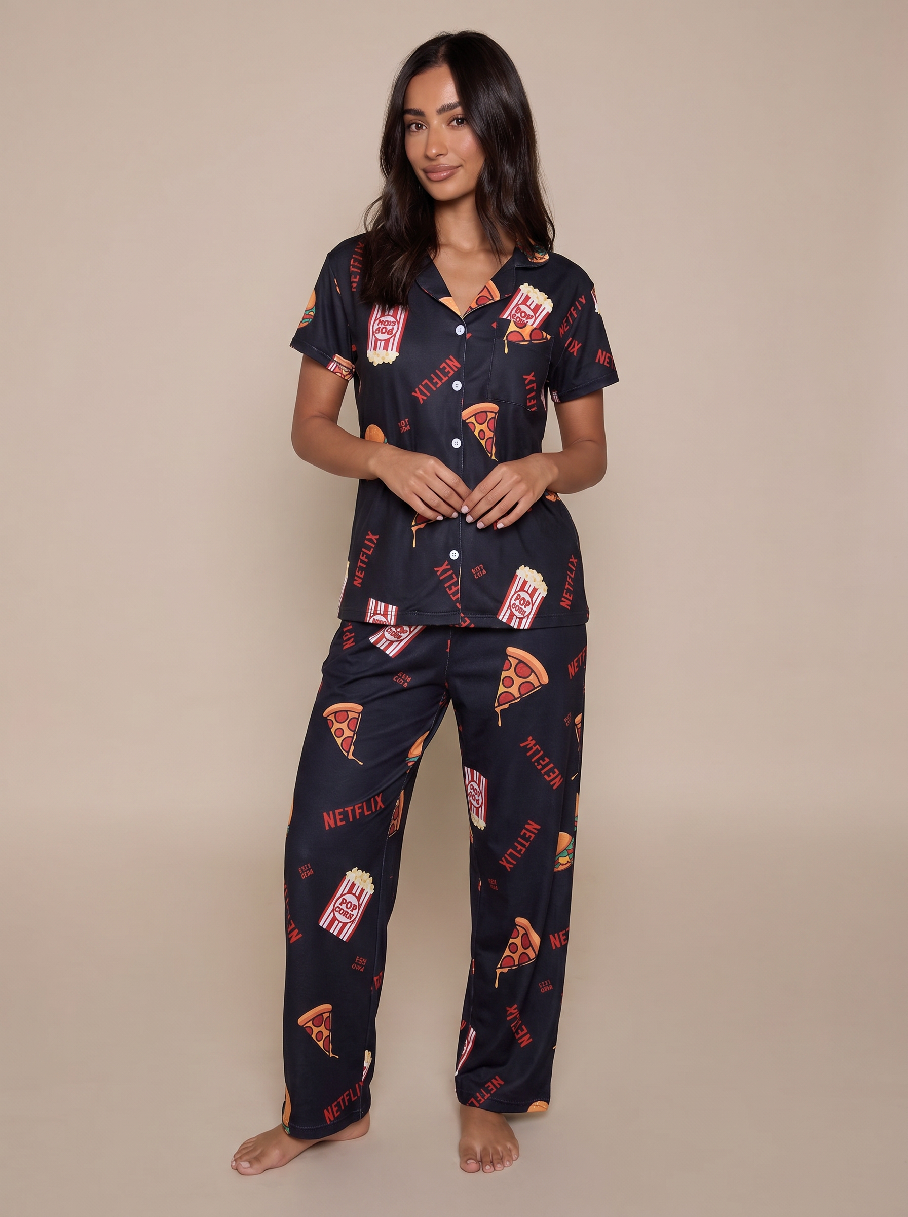Black Netflix half sleeves set