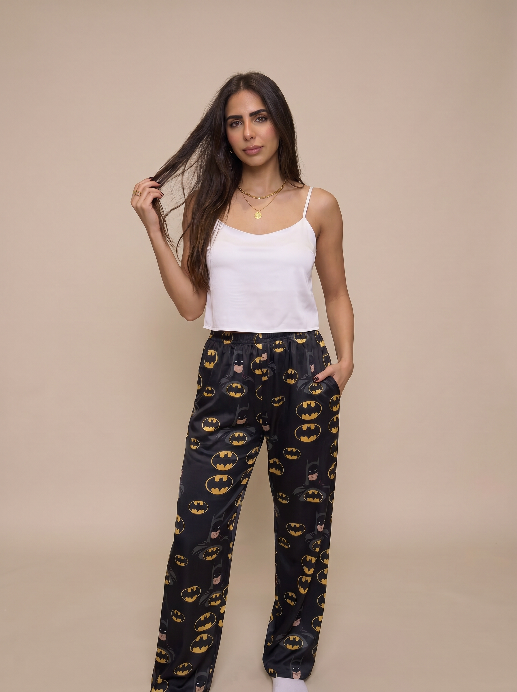 New batman pants with white cut top