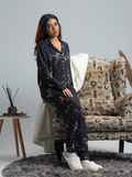 Black zahra buttoned set