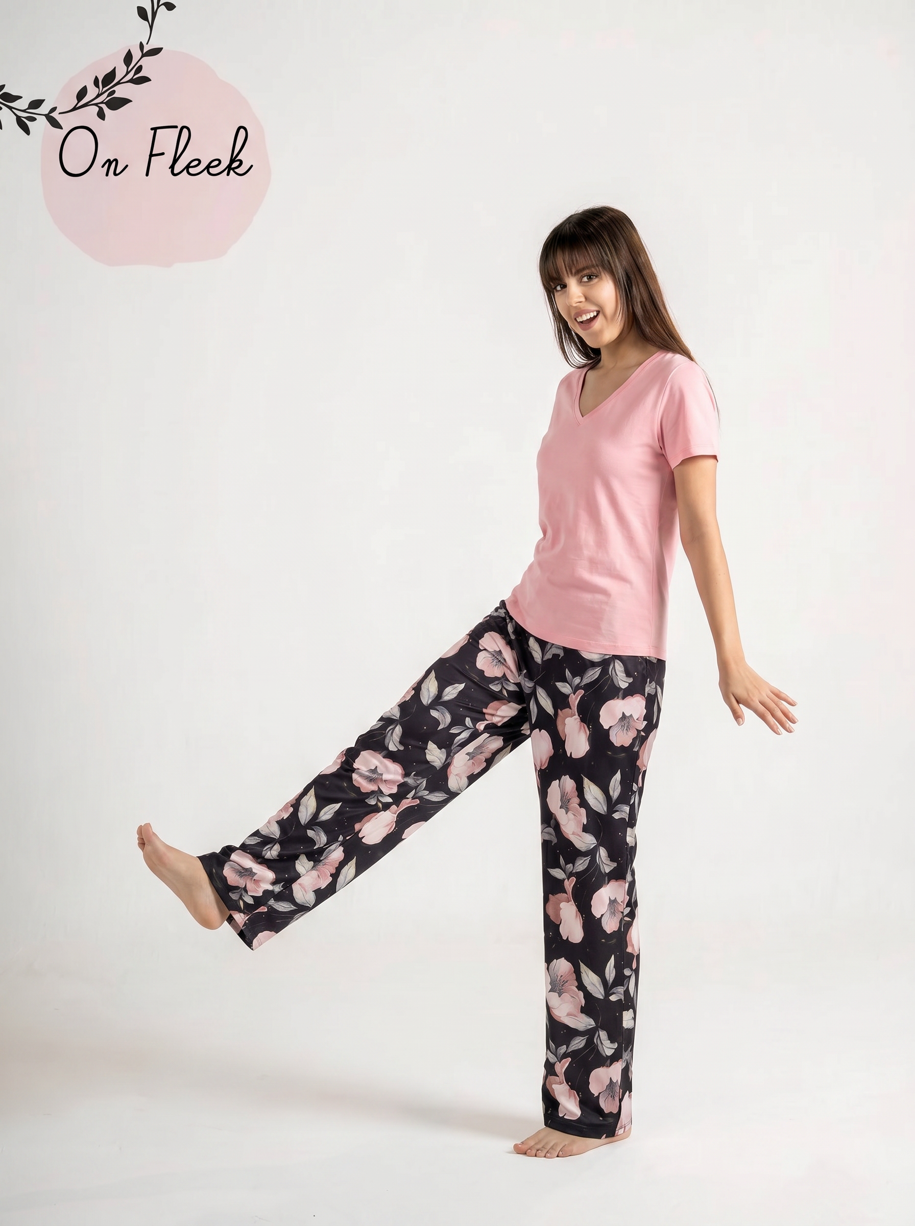 Black rose pants with Simon viscose Tshirt