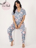 Sky half sleeves buttoned set