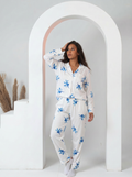 Blue branch buttoned set