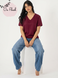Burgundy viscose Tshirt