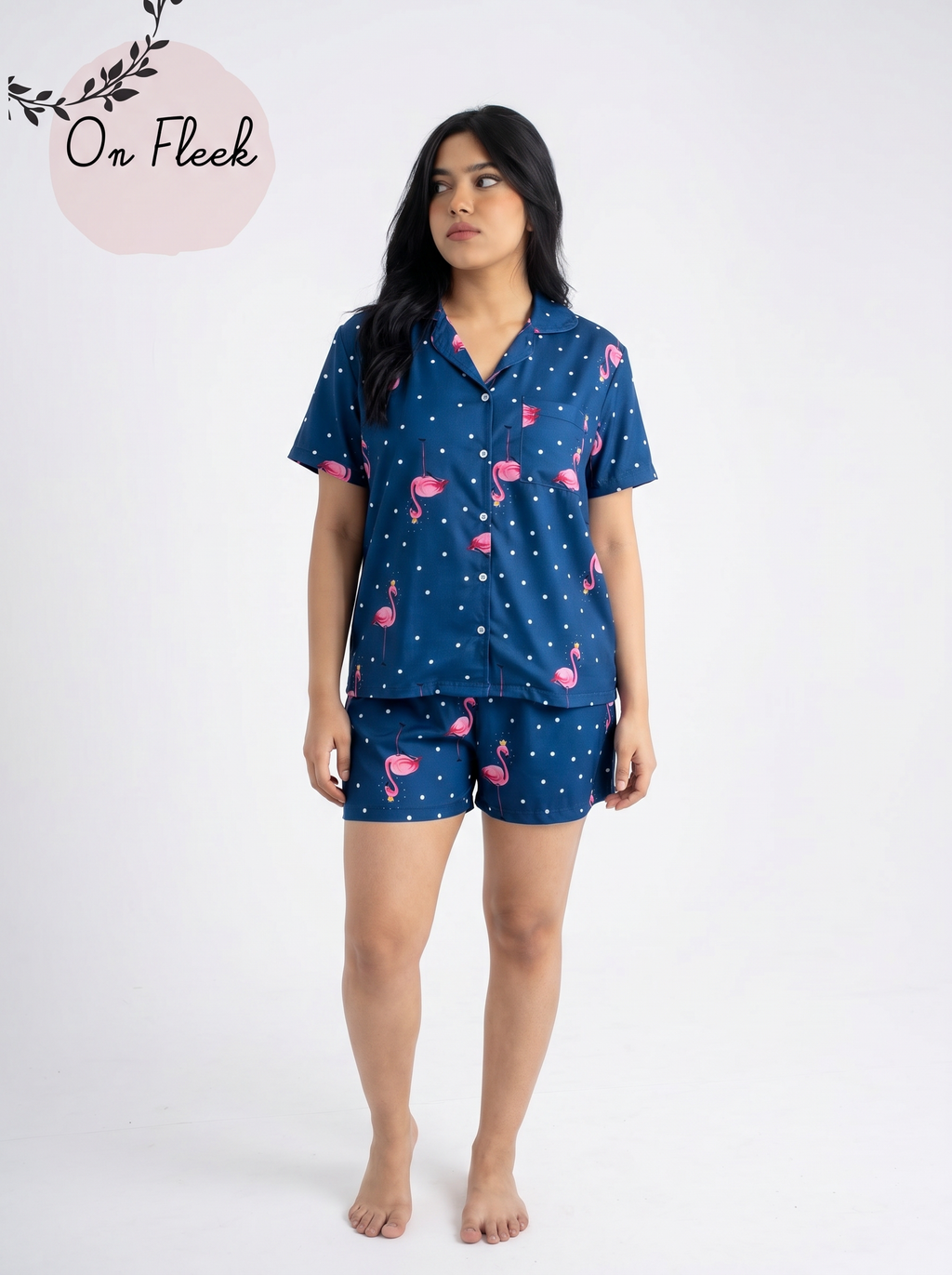 Flamingo Buttoned Set