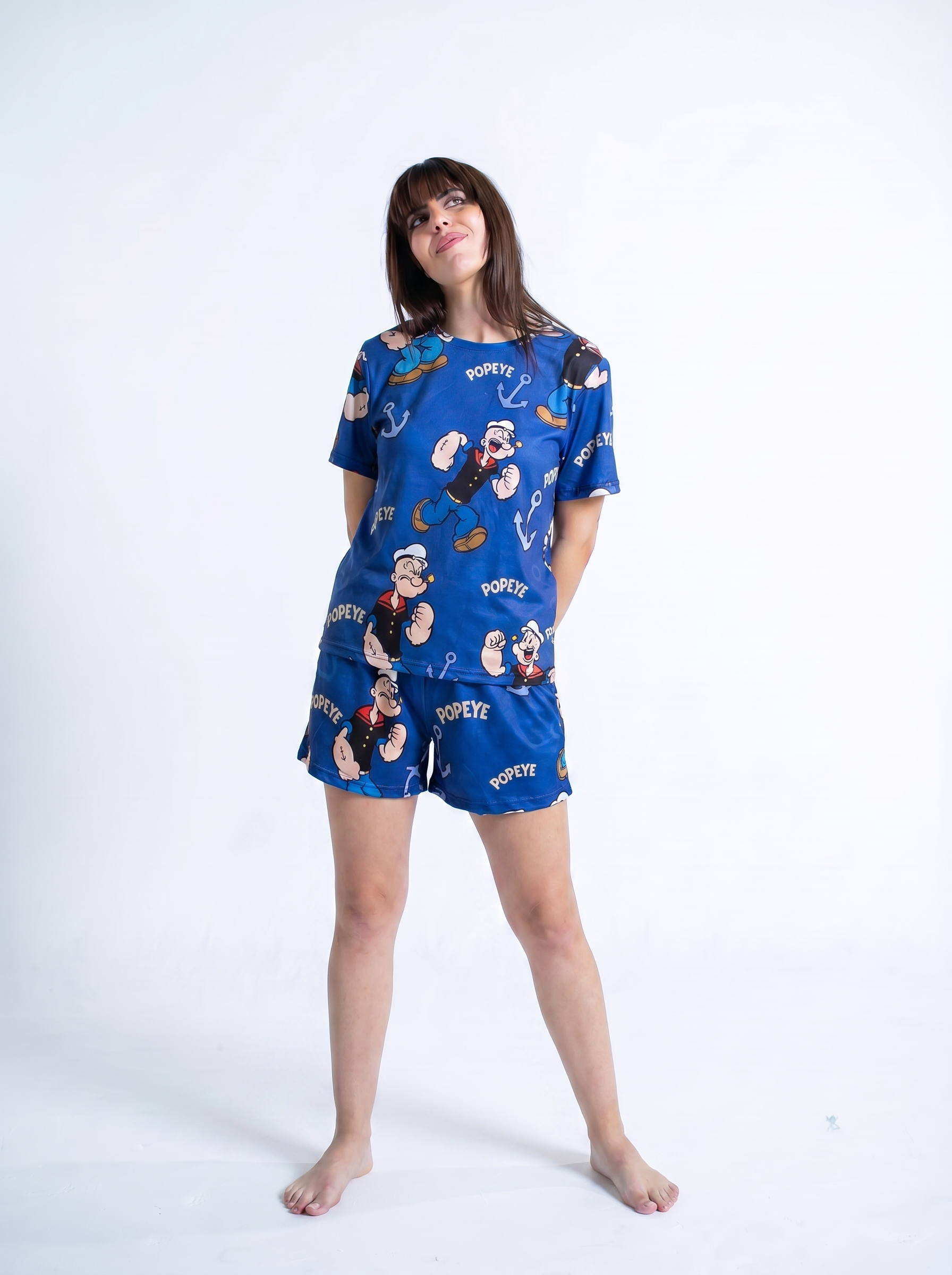 Popeye half sleeves top and short set