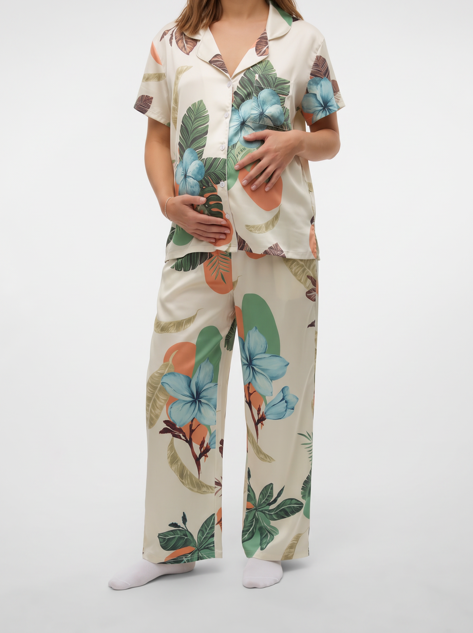 Sahara half sleeves buttoned set