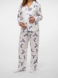 White blue full sleeves buttoned set