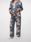 Grey flowers buttoned set