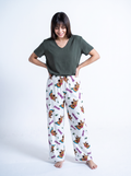 Scooby doo pants with olive viscose tshirt