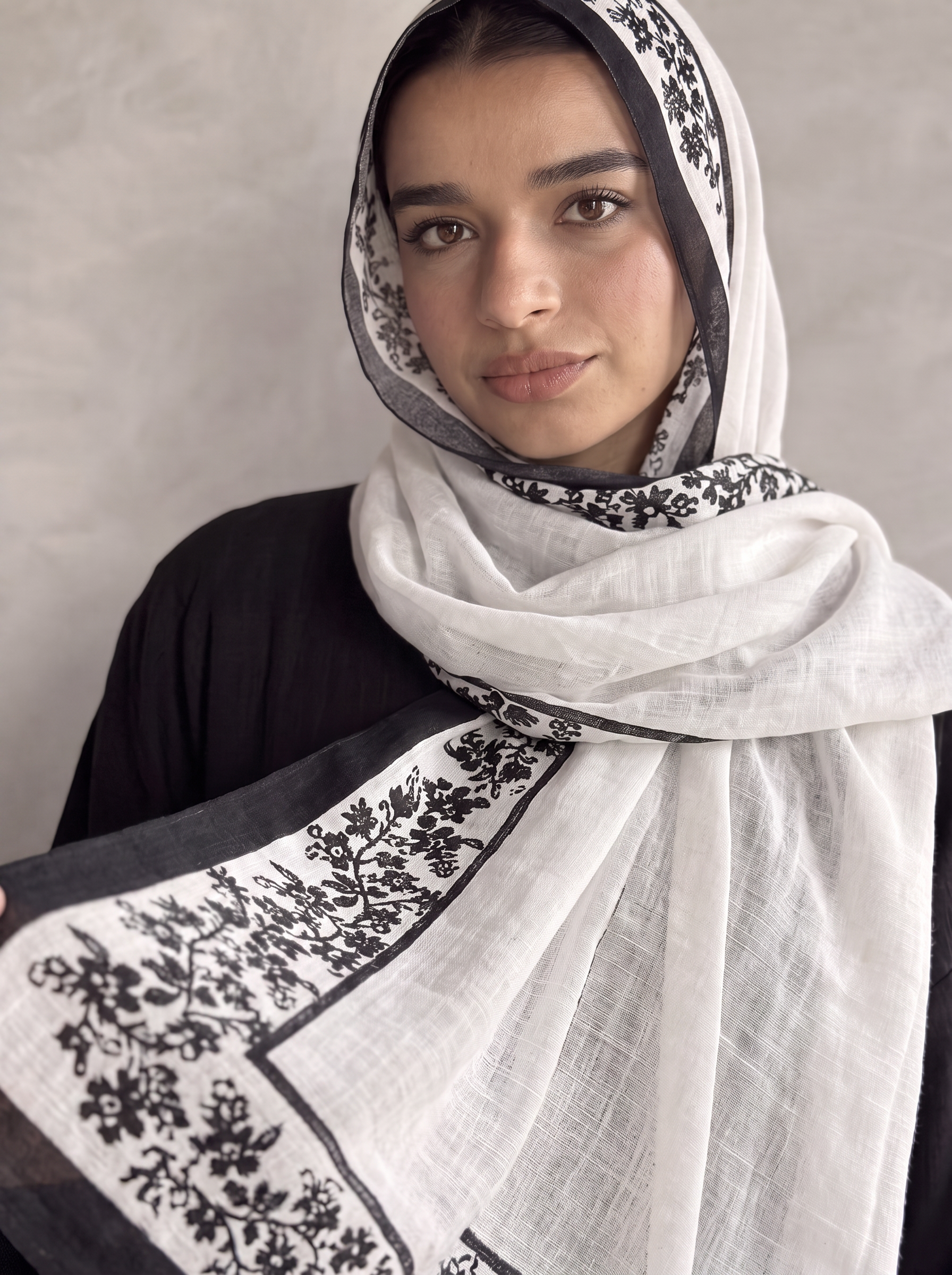 Modal Black white Scarf