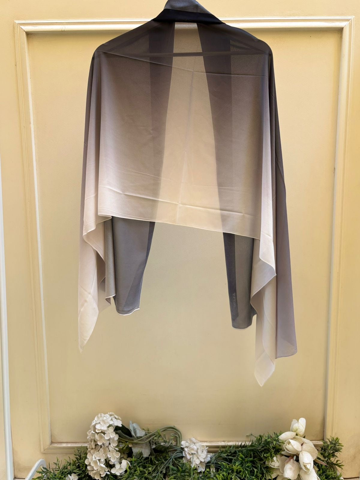 Chiffon Black Grey Beige Ombre