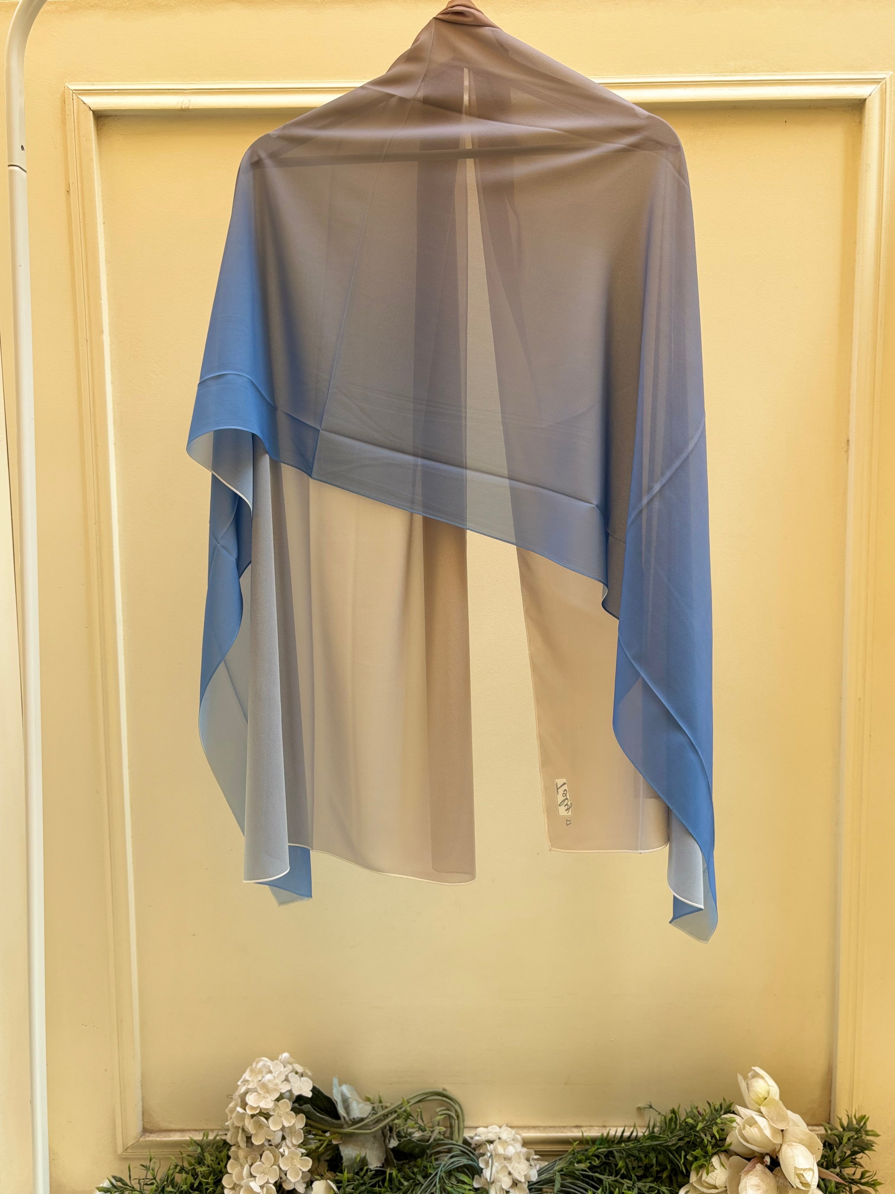 Chiffon Light Blue cafe Ombre