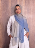 Chiffon Light Blue cafe Ombre