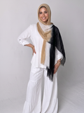 Ombre linen camel white black scarf