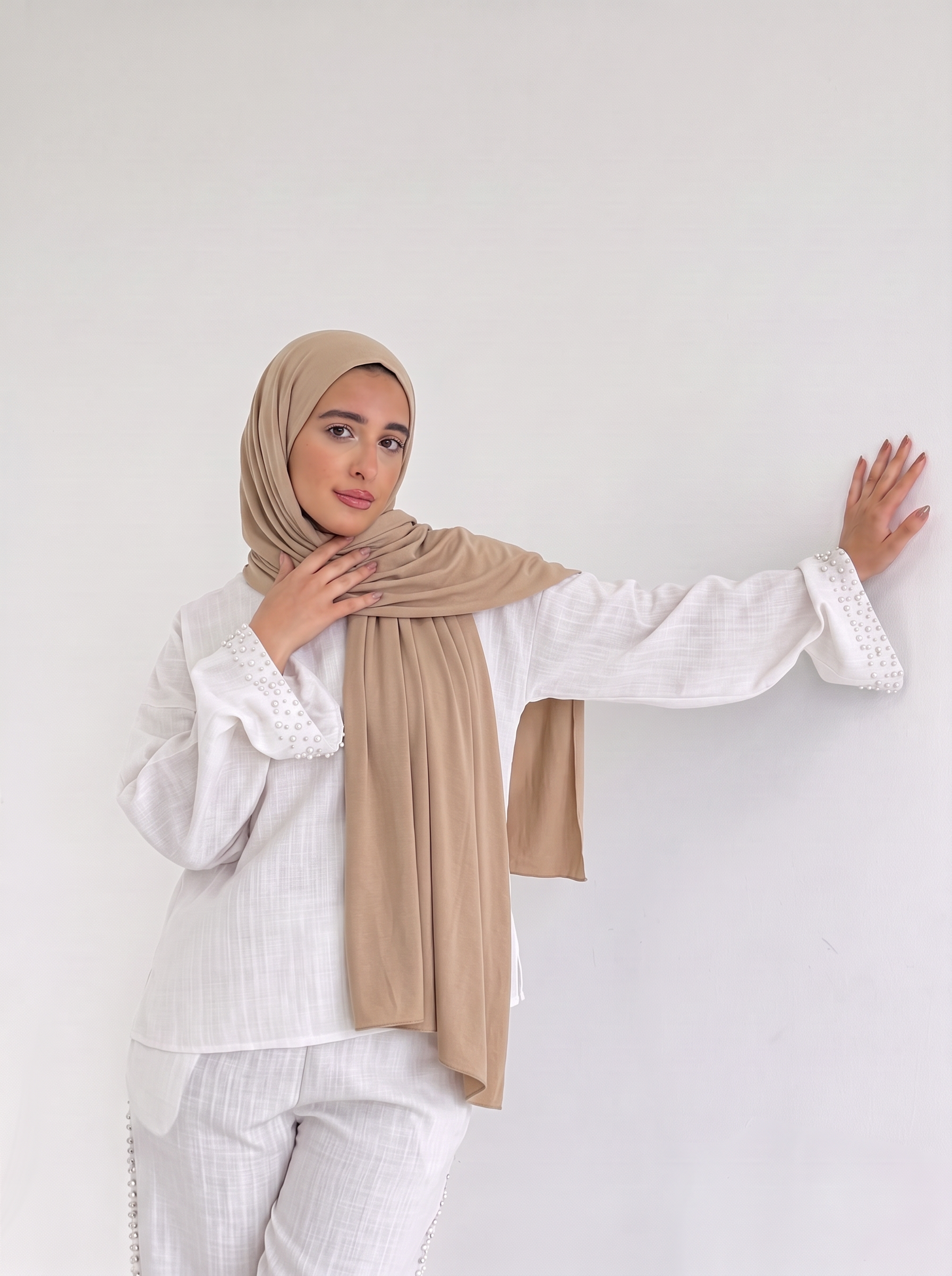 Cotton Beige Scarf