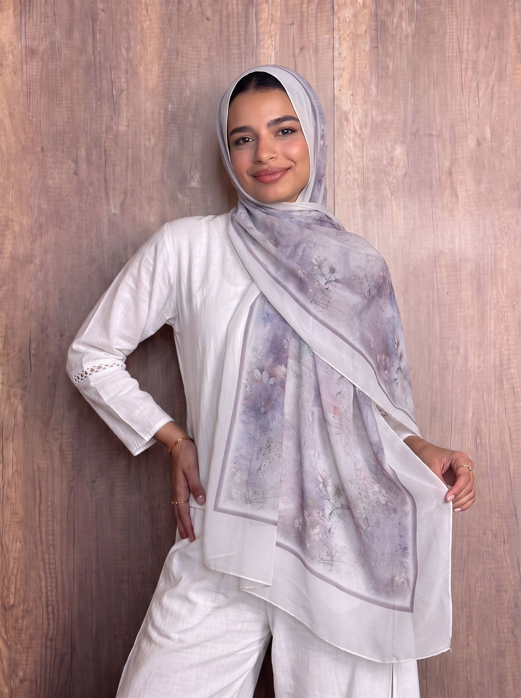 Chiffon violet Scarf