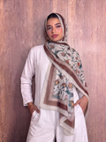 Chiffon leafs scarf