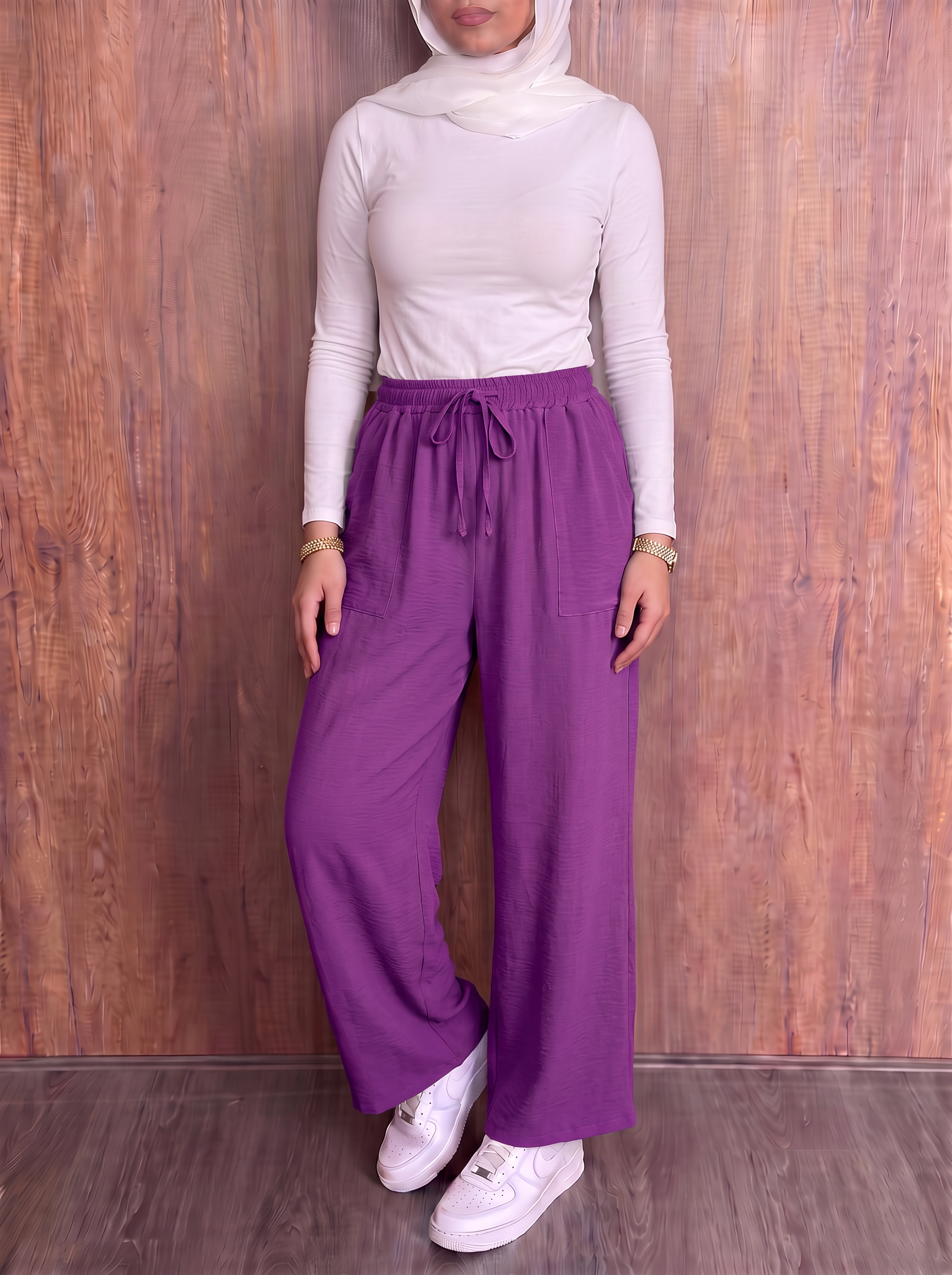Linen Mauve Pants