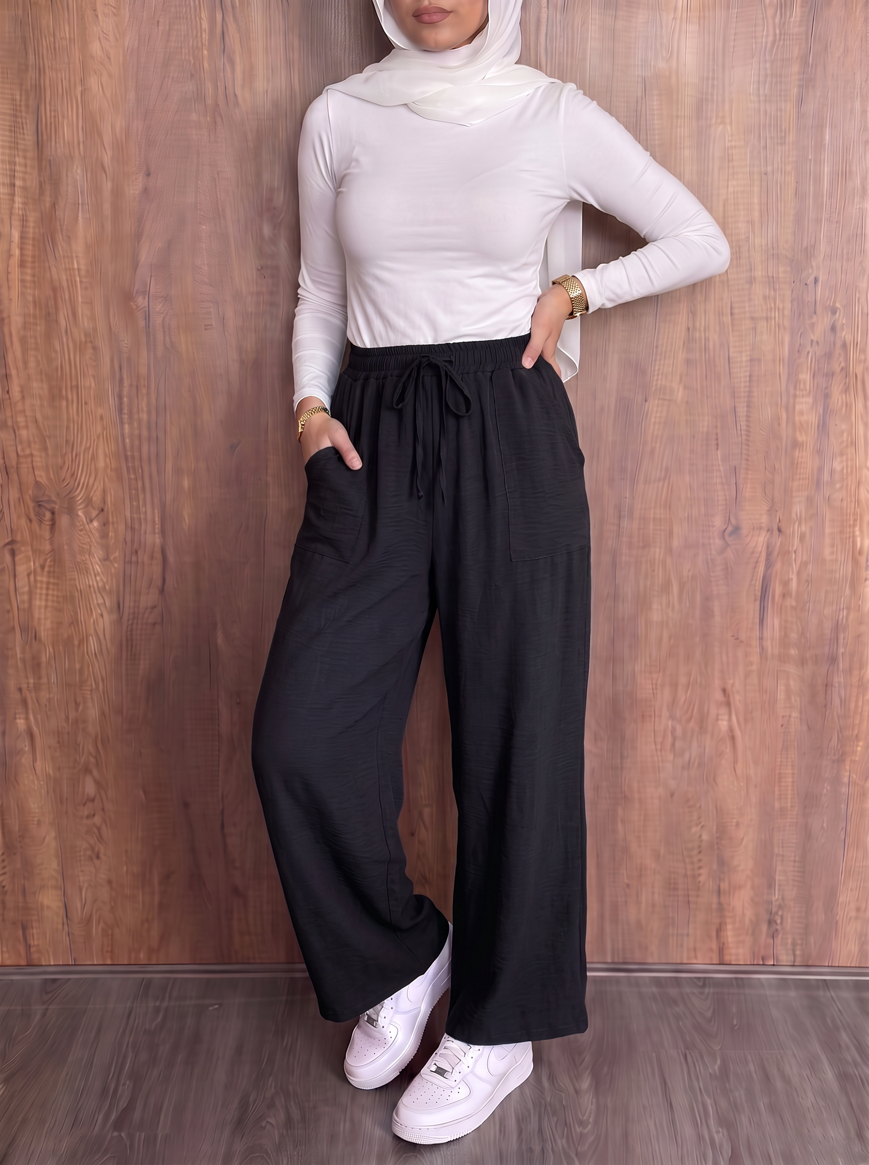 Linen black pants