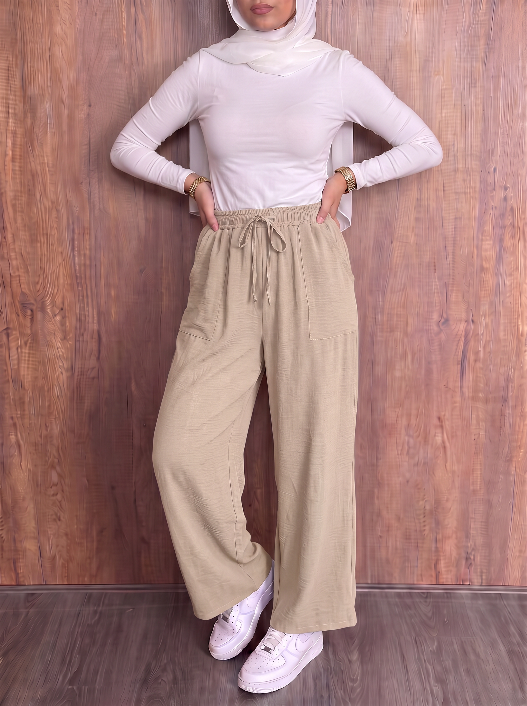 Linen beige pants