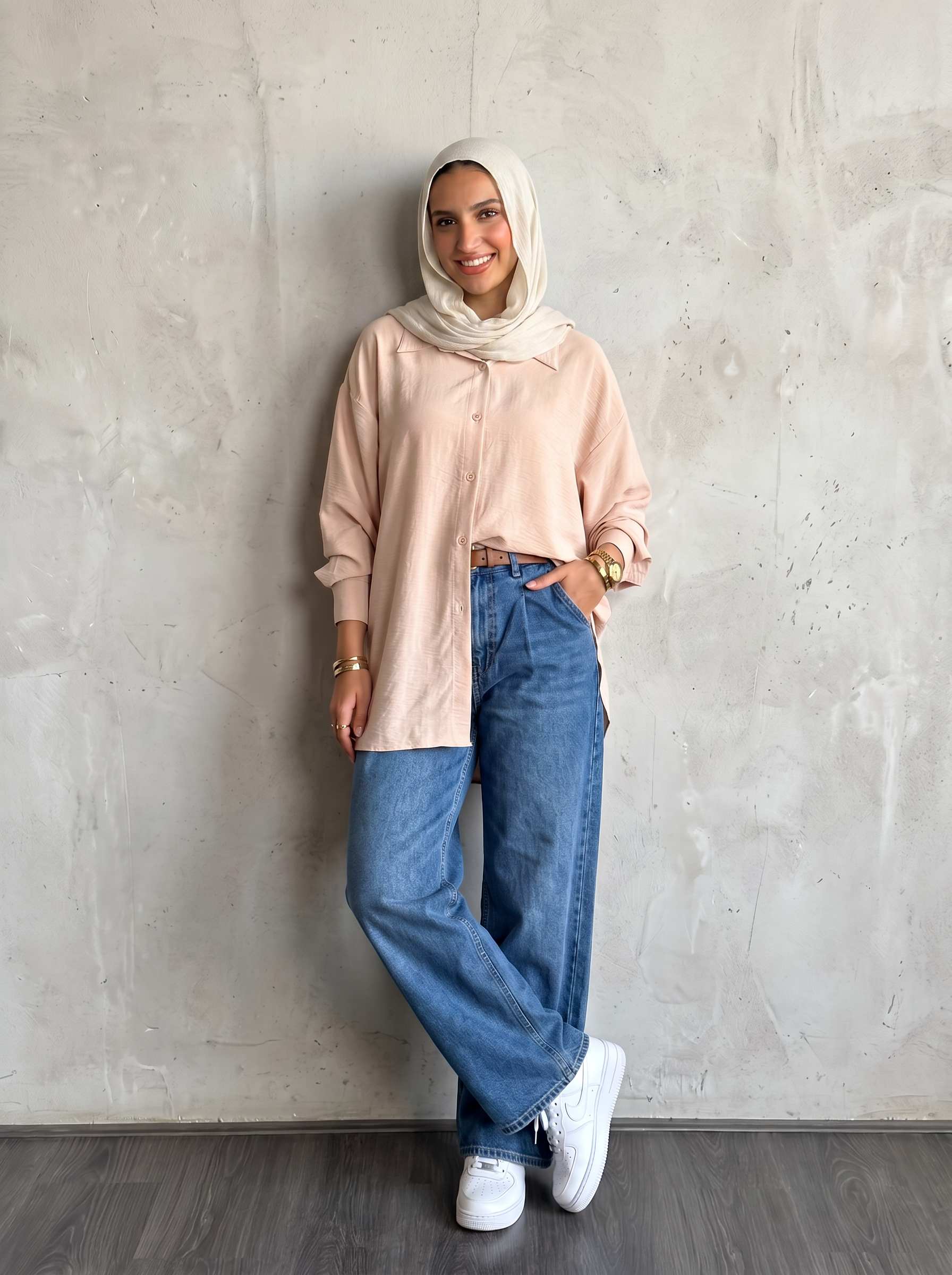 Linen beige Long Shirt