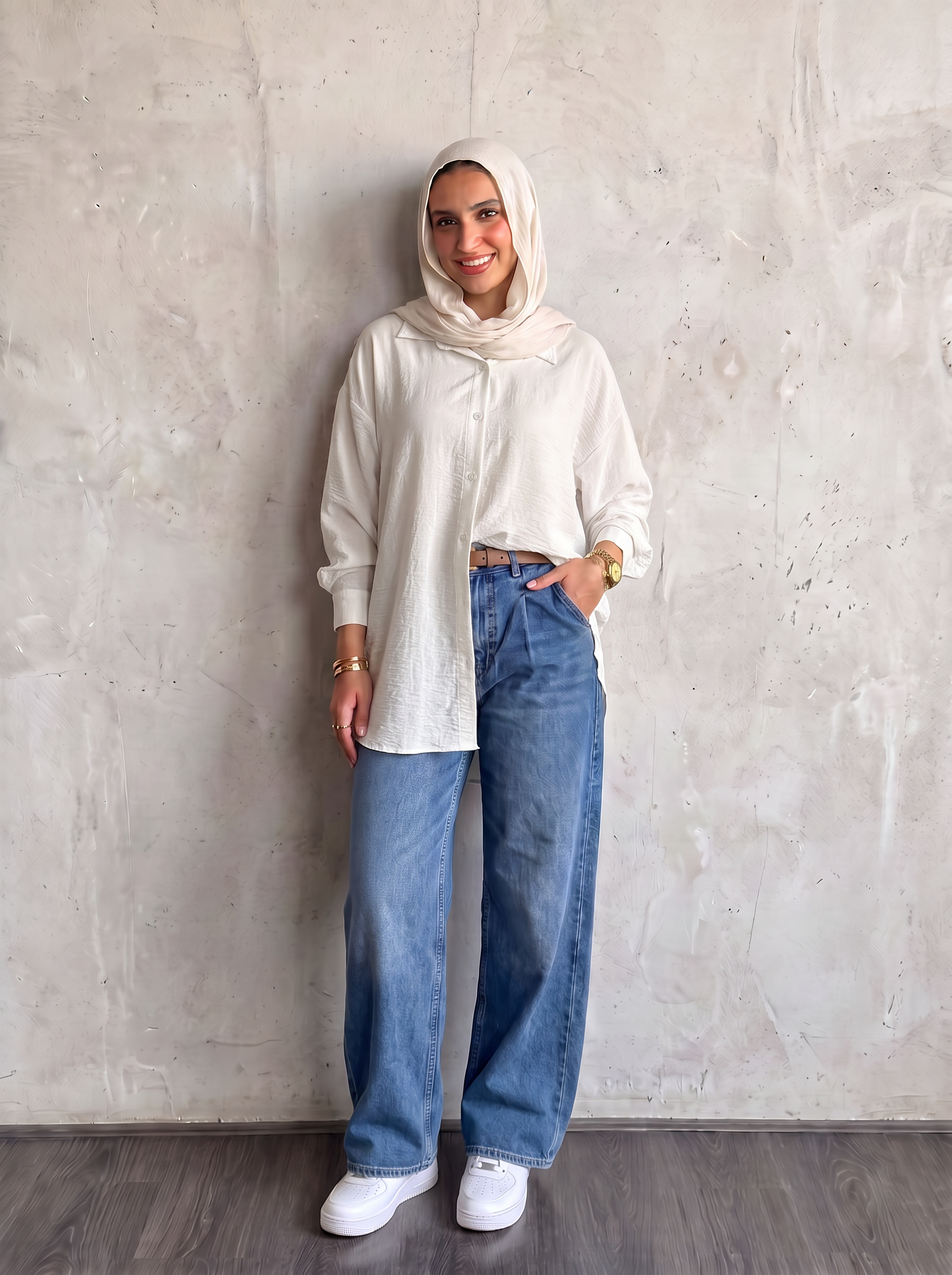 Linen white long shirt